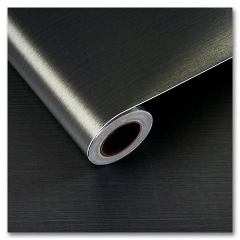 brushed stainless steel contact paper on cabinets|CRE8TIVE Bronze Black Brushed Stainless Steel Contact Paper .